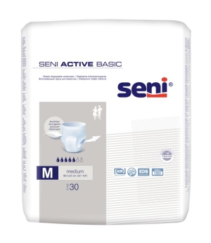 Seni Active Basic Medium (1 Karton: 3 x 30 Stück) Inkontinenzslip mit aufreißbaren Seitennähten